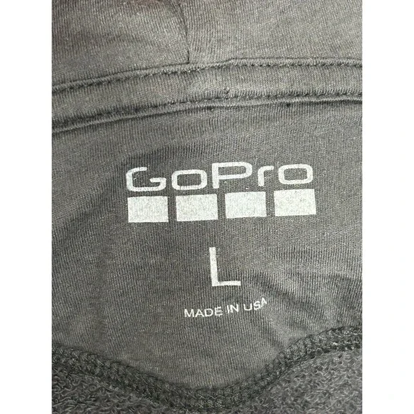 GoPro Zip Hoodie Full Zip Sweatshirt Men's Size LARGE Logo Camera Gray Jacket - Picture 14 of 14
